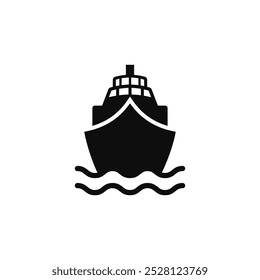 Barco de carga simple, Ilustración vectorial de símbolo de icono de crucero.