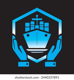 Simple Cargo Ship Logo Design