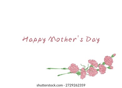 Simple Carnation Flower Rectangular Frame Vector