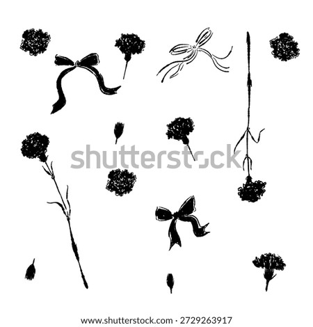 Simple Carnation Square Frame Border Vector