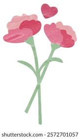 Simple carnation watercolor vector illustration