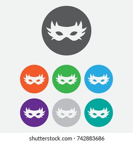 simple carnaval mask icon. Flat vector illustration. EPS10. color icon