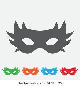 simple carnaval mask icon. Flat vector illustration. EPS10. color icon