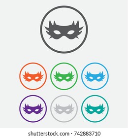 simple carnaval mask icon. Flat vector illustration. EPS10 color icon