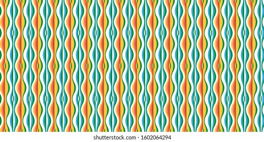 Simple carnival background. Geometric seamless pattern with wavy elements. Template for cards, gift wrappings, banners, posters.