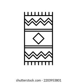 Simple carpet outline vector black icon. EPS 10... Linear pattern on carpets.... Isolated on white.. Carpet illustration. Minimalistic home elemant... For any purpose dev, design, web, ui, site