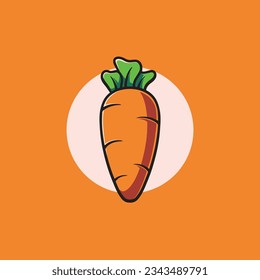 Simple carrot icon cartoon illustration