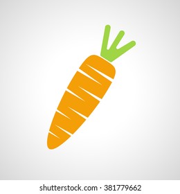 simple carrot icon, vegetable food symbol, clip art