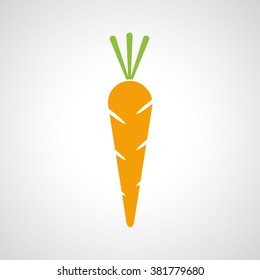 simple carrot icon, vegetable food symbol, clip art