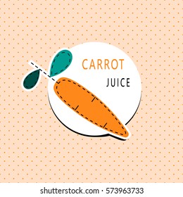 Simple carrot image on seamless background. Vector illustration.