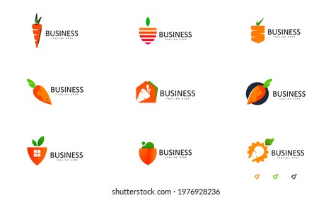 Simple carrot logo concept for business needs. Carrot logo vector.