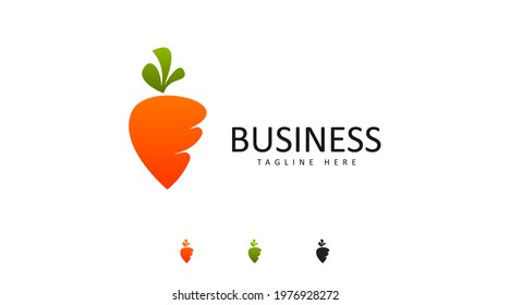 Simple carrot logo concept for business needs. Carrot logo vector.