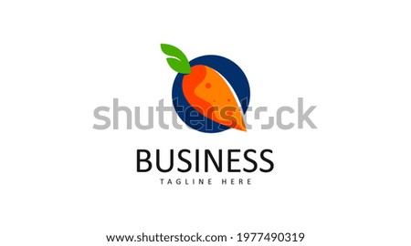 Simple carrot logo concept for business needs. Carrot logo vector.