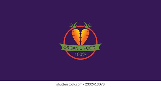 Simple carrot logo design with unique concept| organic food| premium vector