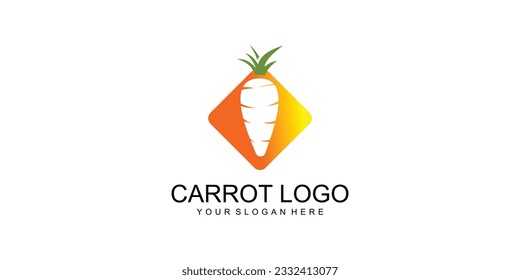 Simple carrot logo design with unique concept| organic food| premium vector