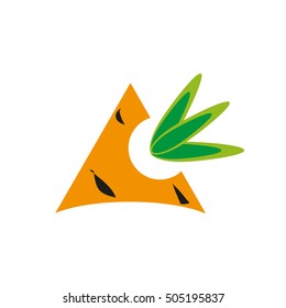 simple carrot logo with shadow. concept of yummy, vegan label, juice ingredient, agriculture, healthy food, grocery, ecology. flat style trend modern graphic design on white background.
