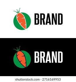 Logotipo simple de la zanahoria para la tienda de verduras o el negocio vegano