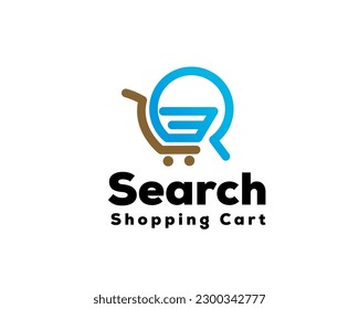 simple cart shop search icon symbol logo design template illustration inspiration