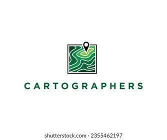 Simple Cartographic Map Logo Design Template
