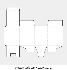 Simple carton diecut packing box scheme template on white