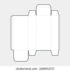 Simple carton diecut packing box scheme template on white