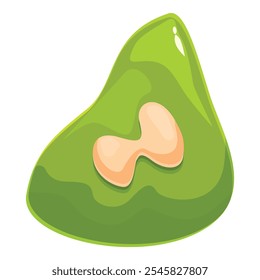 Simple ameba de dibujos animados con un núcleo visible, adecuado para proyectos educativos o científicos
