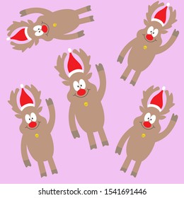 simple cartoon animal deer pattern design