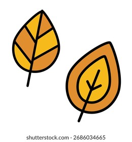 Dibujo simple de la hoja del otoño de la historieta