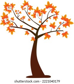 ilustración simple del vector del árbol de otoño