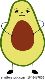 simple cartoon avocado vector illustration 
