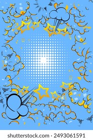 Simple Cartoon Background, comic book abstract backdrop. Retro vector comics pop art illustration design.