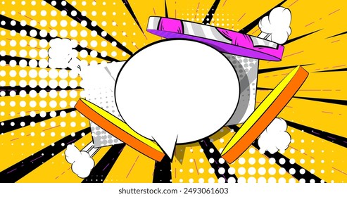 Simple Cartoon Background, comic book abstract backdrop. Retro vector comics pop art illustration design.