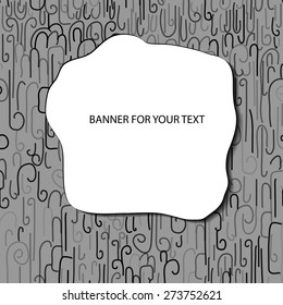 simple cartoon banner for your text on abstract background.  vector template for yur text