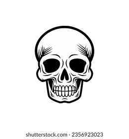 simple cartoon basic skull logo vector illustration template design