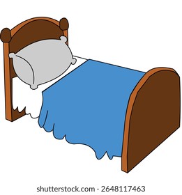 Simple Cartoon Bed Illustration vector 