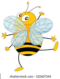 Simple cartoon of a bee