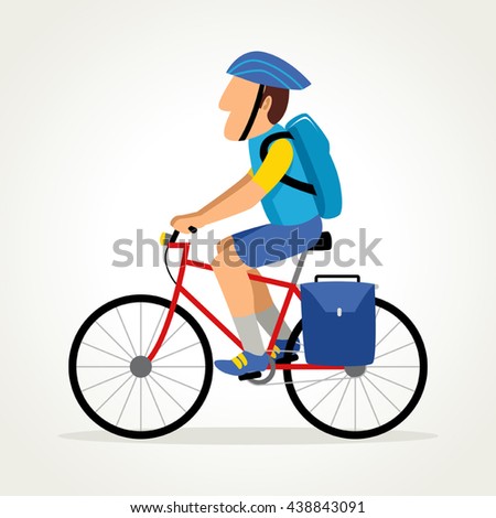 Simple cartoon of a bike messenger