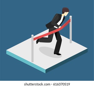 Simple cartoon of a businessman running