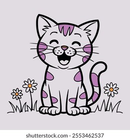 A simple Cartoon Cat art design vector illustration