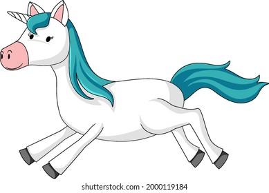 Simple cartoon character of cute unicorn isolated illustration