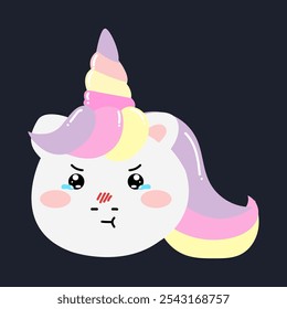 simple cartoon character on Unicorn emoticon