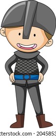 Simple cartoon character of a soldier isolated illustration