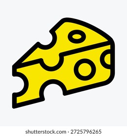 Una cuña de queso de dibujos animados simple profesional de alta calidad detallada moderna elegante