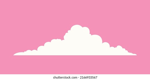 Simple Nube de dibujos animados aislada en el vector de fondo rosado. Nubes vectoriales realistas de diseño plano