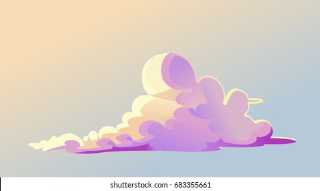 Simple Cartoon Cloud Vector for Animation Asset Environment Background Game Sprite Kid Magazine Novel Cover Poster etc.