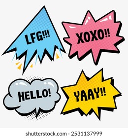 Simple cartoon comic style bubble sound effect text