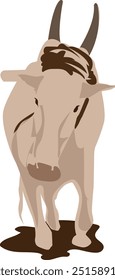 Simple Cartoon Cow Vector for Children’s Books