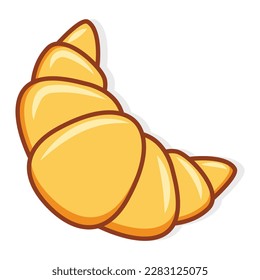 Simple cartoon croissant. Isolated vector illustration