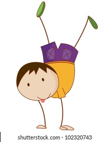 Simple cartoon of a cute boy