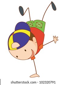 Simple cartoon of a cute boy